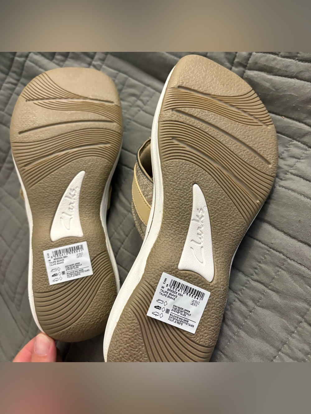 Clarks Cloudsteppers Breeze Sea Flip-flop Sandals Sz 8 Brown Snakeskin NEW - Picture 7 of 13